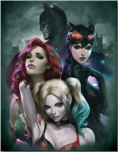 Letrero de metal DC Comic Gothem Sirens Harley Quinn Hiedra Venenosa Gato Mujeres Batman Decoración - Imagen 1 de 4