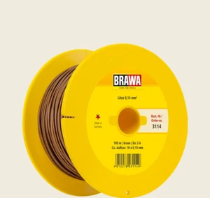Brawa 3224 Schaltllitze braun 100m-Spule / Preis / 1 m 0,20 € - Bild 1 von 1