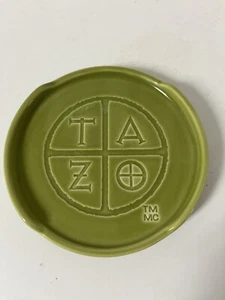 Starbucks Tazo 2010 Tapa Posavasos Cuchara Reposapiés Verde 4 1/8" Café Té Chocolate Caliente - Imagen 1 de 2