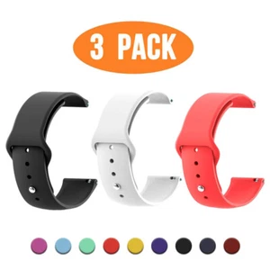 For Samsung Galaxy Watch Active2 40/44mm 41/45 Silicone Sport Band Strap 3 PACK - Picture 1 of 17