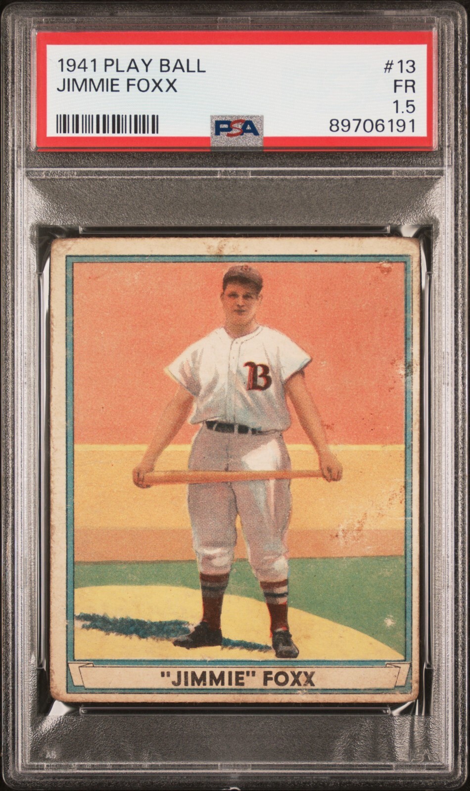 1941 Play Ball #13 Jimmie Foxx PSA 1.5 Fair HOF Red Sox