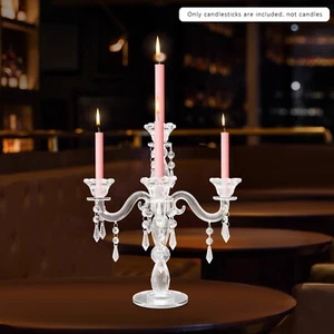 5 Arm Crystal Candle Centerpieces Crystal Candle Holder W/5 Heads Candle Holder - Picture 1 of 24
