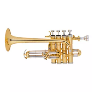 Piccolo Trumpet Bb/A  Treble Trumpet Kit Brass Instrument Gold Lacquer  Bb/A Key - Picture 1 of 7