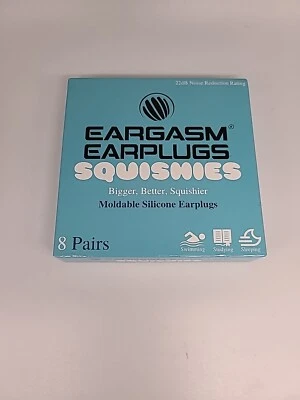 Eargasm Squishies Moldable Silicone Earplugs Sleep, Swim Noise Reduction 22db
