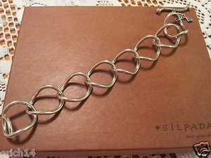 Pulsera de palanca Silpada de eslabones grandes de plata de ley B1632 $139  - Imagen 1 de 6