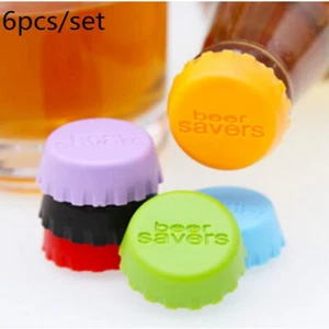 6Pcs Silicone Bottle Cap Cover Beverage Bottle Reuseable Leak Free Multi Color - Picture 1 of 5