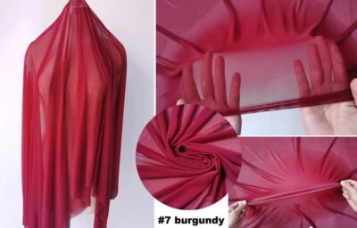 4 Way Stretch Tulle 58'' Wide By Yards Spandex Mesh Fabric Nylon Underwear Lace - Image 1 of 4