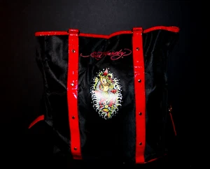 Ed Hardy by Christian Audigier: Vintage Mermaid Tattoo Tote Bag (Black & Red) - Picture 1 of 6