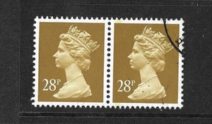 GB QEII - 1988 - Par SG X973 - 28p Ocre MÁQUINA - CTO y montada sin montar o nunca montada - Imagen 1 de 1