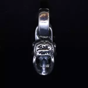 BWL Bill Wall Leather Good Luck Skull with Stone Charm C323S Silver 925 Sterling - Picture 1 of 7