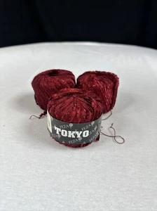 Feza Tokyo Red Lace Ribbon Garn 50g 170yds Je Neu Menge 3 Polyamid Neu - Bild 1 von 9