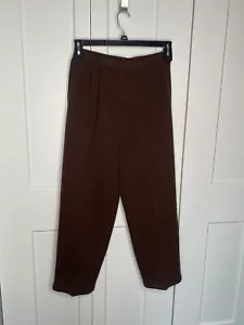 St John Collection Marie Gray Knits Santana Brown Straight Pants Womens Size 6 - Picture 1 of 4