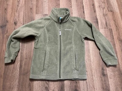 Columbia Sweater, Kid's Size 7/8, Green, Full Zip, Pockets, Fleece, Turtleneck - Image 1 of 4