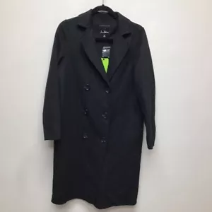 Sam Edelman Womens Overcoat Black Double Breasted Notch Collar Reefer XS New - Picture 1 of 9