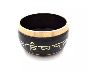 Auténtico tazón de canto budista tibetano auténtico tazón de sonido de meditación yoga hecho a mano - Imagen 1 de 7