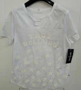 TRUE RELIGION W18UT09M9G - T-SHIRT BIANCA DONNA - WOMENS STARS - WHITE - TG S - Imagen 1 de 6
