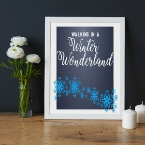 Romantic quote framed wall art- 'Winter Wonderland' framed prints wall hanging - Picture 1 of 8