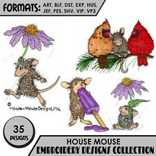 Embroidery House Mouse Machine Designs on Cd or Usb