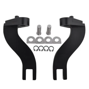 Black Rear Passenger Foot Peg Mount Kits for Harley Touring Electra Glide 93-UP - Picture 1 of 13