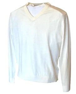 Raffi Linea Uomo Men's Large 100% Extra Fine Merino Wool V-Neck Sweater New Tags - Picture 1 of 9