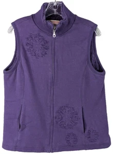 Vermont Country Store Chaqueta Cremallera Completa Chaleco Púrpura Forrado Polar Copo de Nieve Mujer M - Imagen 1 de 12