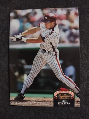 1992 Topps Stadium Club Baseball Card Len Dykstra #470 Philadelphia Phillies  - Image 1 of 2