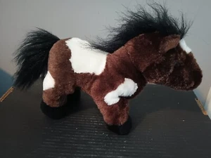 GANZ - Plush Horse - 9" Tall - Brown, Black, White - Picture 1 of 7