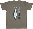 Fish Lover Mens T-Shirt Save and Love Tuna Tee Gift