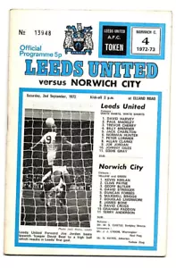 Leeds Utd v Norwich City 02/09/72 - Division I - Excellent condition with FLR - Picture 1 of 3