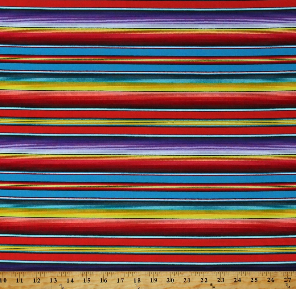 Algodón Multicolor Rayas Rayas Fiesta Tela Estampado por Yarda D471.57 Foto 1 de 1