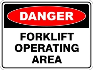 FORKLIFT OPERATING AREA - SELF ADHESIVE STICKER / DECAL / SIGN | HEALTH & SAFETY - Picture 1 of 7
