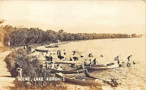 Paynesville MN Bathing Scene Lake Koronis Boats RPPC Postcard - Picture 1 of 2