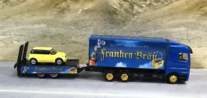 HO SCALE MERCEDES-BENZ FRANKEN BRAU 10 RAD LKW mit 4 RAD PKW ANHÄNGER - Bild 1 von 19