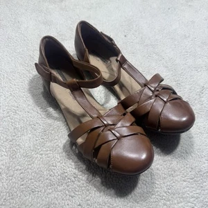 Clarks Collection Scarpe Donna 9M Wendy Land Pelle Marrone Marrone Marrone Sandali Outdoor - Foto 1 di 13