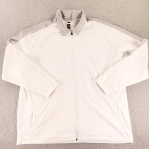 Adidas Jacket Mens 2XL White Gray Full Zip Track Top Athleisure - Picture 1 of 12