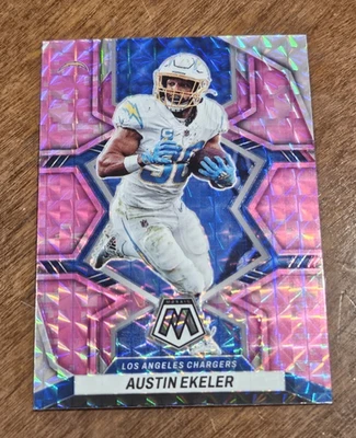 2022 Panini Mosaic Football Austin Ekeler #102 Pink Camo Mosaic Prizm Chargers - Image 1 of 2