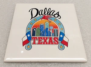 Vintage 1988 Dallas Texas quadratische Incepa Keramikfliese 6 x 6 Zoll Wohnkultur - Bild 1 von 2