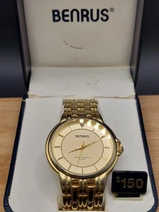 Reloj de cuarzo Benrus vintage dorado para hombre - Imagen 1 de 10