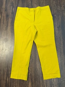 Ann Taylor Yellow Pants High Waist Ankle Curvy Fit Sz 16 NWT High Rise Slim Leg - Picture 1 of 8