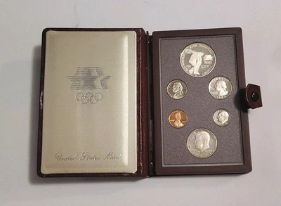 1983 Prestige Proof Set w/ Los Angeles Olympics Silver Dollar - w/ Box NO COA - Image 1 of 4