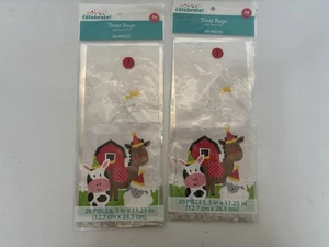 Lot Of 2 Farm Animal Theme Treat Bags 40 Total - Picture 1 of 2