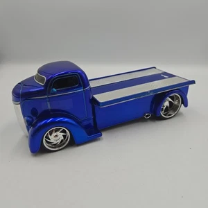 Jada 1947 Ford COE Just Trucks 1:24 Scale Flatbed Model Blue & Silver Die Cast - Picture 1 of 9