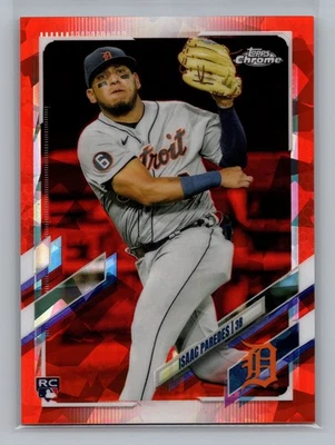2021 Topps Chrome Sapphire Isaac Paredes Orange SSP FOTL 1/25 Rookie #65 10924 - Image 1 of 2