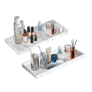 Bathroom Vanity Tray 11.8 in- 2 Pack(Large) Silicone Bathroom Tray for Counte... - Picture 1 of 8