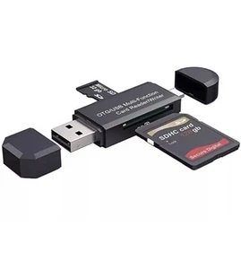 OTG/USB Multi Function Card Reader/Writer, USB 2.0 & Micro USB 2.0, MicroSD & SD - Picture 1 of 5