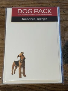 AIREDALE TERRIER “Dog Pack” 6 Blank Correspondence Cards & Envelopes 4”x 6” NEW - Picture 1 of 6