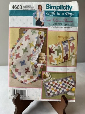 Simplicity 4663 Quilt in a Day Pattern, Pinwheel Quilts, Diaper Bag, 2000s - Image 1 of 2