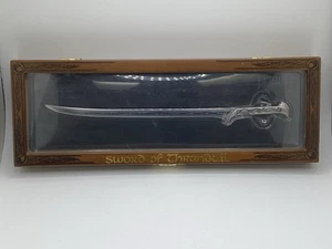 LOTR HOBBIT ELVINKING KING THRANDUIL REPLICA SWORD LETTER OPENER + WOOD DISPLAY - Picture 1 of 4