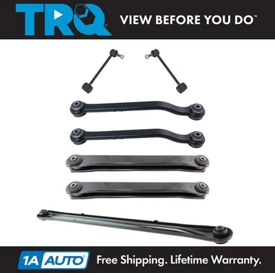 TRQ 7 Piece Rear Track Bar Links Upper Lower Control Arms Kit Sides for GM SUV - Image 1 of 4