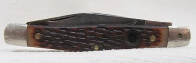 NAVAJA DE BOLSILLO EE. UU. QUEEN 82 RAWHIDE SERIE 9110 440 Inoxidable EE. UU. 3 Hojas Foto 1 de 4